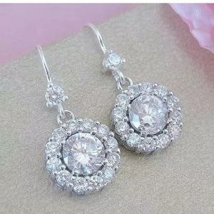 Gorgeous Cubic Zirconia Wedding Earrings 925Silver